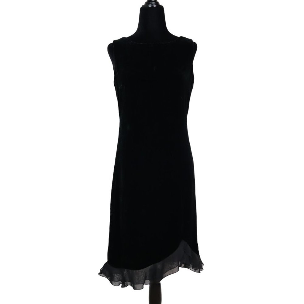 Talbots Women's Size 2 Silk Sleeveless Sheath Velvet Dress